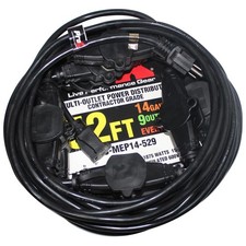 ProX XC-MEP14-529 52' 125V Male to 9 Socket 125V Female Power Cord 9 Outlet 14/3