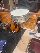 Vintage Gretsch 4108T Stop sign badge snare drum & stand w/Gretsch case 