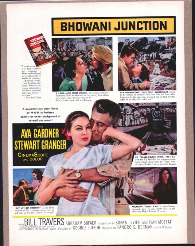 BHOWANI JUNCTION Ava Gardner 1955 Orig Vintage Color Movie Promo Ad 