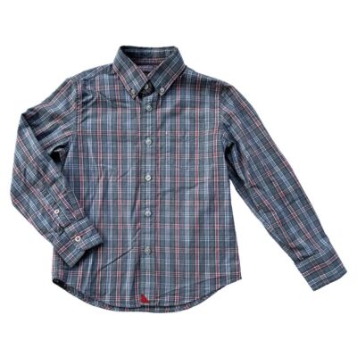 UNTUCKit Boy's Size 6-7 Button-Down Shirt Grey Plaid
