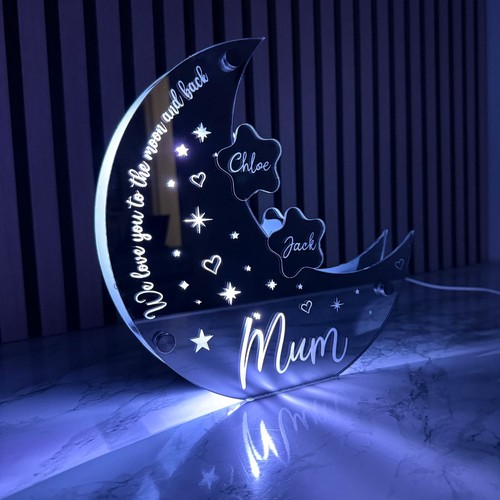 Personalised LED Moon Night Light – Mother’s Day Gift for Mum, Nan, Grandma - Picture 5 of 9