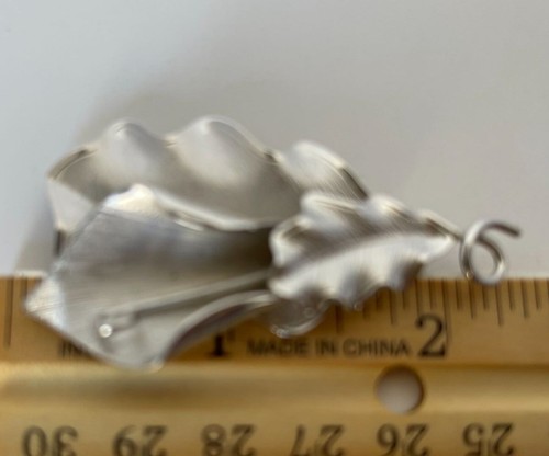 Vintage Calla Lily Flower Matching Screw Earrings Brooch Silver Tone - Picture 11 of 12