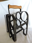 Four Section Metal Bottle Carrier with Wood Handle — photo 3