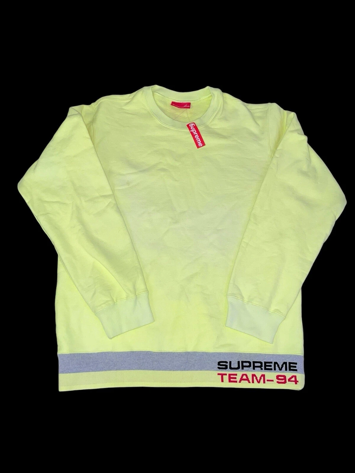 Sweat lourd homme Supreme Neon Yellow Supreme Team 94 taille M