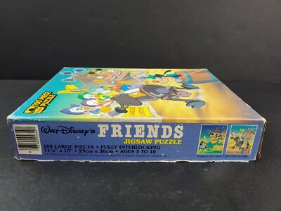 Vintage Disney Golden 100 Pcs Puzzle Mickey Donald Goofy Friends