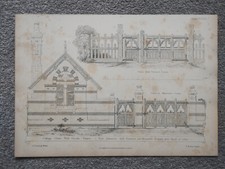 Cottage Orne Mill Green, Essex - Antique Print - 1868