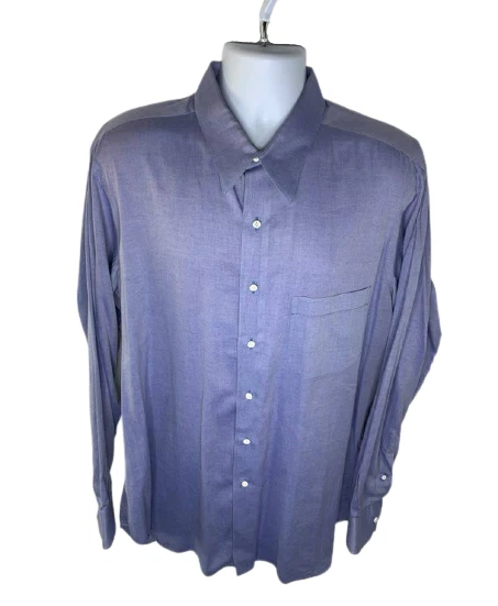 复古 Tom James 定制定制男式衬衫薰衣草见以下尺寸 — 第 2/4 张图片