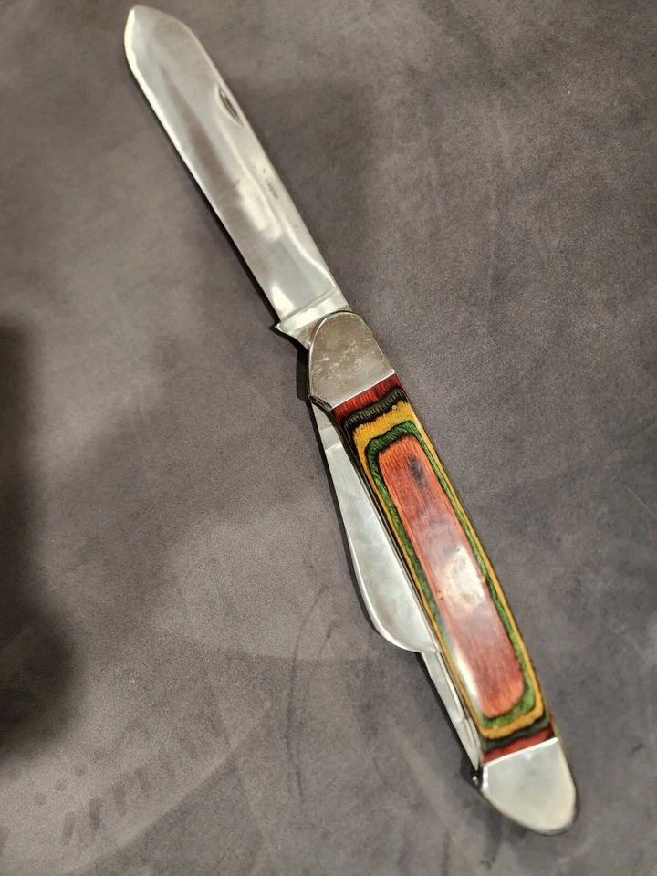 Винтажный из нержавеющей стали служанка 3 лезвия тяжелый нож - 12 сложенный, 20 дюймов в длину - Изображение 4 из 4