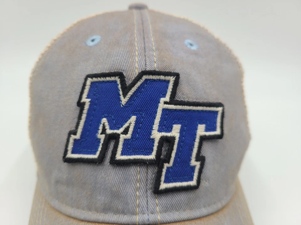 Middle Tennessee State MTSU Blue Raiders Distressed Mesh Snapback Hat Cap NCAA - Image 4 of 4