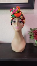 Yellow white red African Wax Print Ankara Head Wrap, Scarf, Head Tie kente wrap