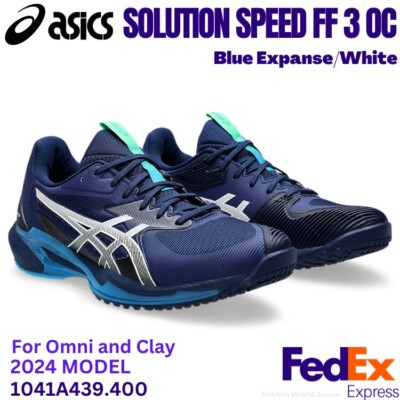 asics　アシックス ソリューションスピード FF 3 OC Asics Tennis Shoes SOLUTION SPEED FF 3 OC White/Tuna Blue 1041A439