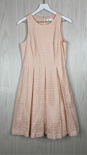 Eliza J Womens Dress Fit and Flare Peach Eyelet Size 8 Wedding Guest Summer