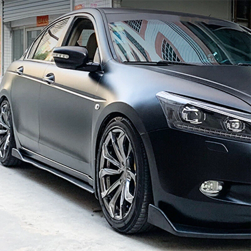 For Infiniti G37 Sedan/Coupe Gloss Black Side Skirts Extension Splitters 78.7" - Image 2 of 4