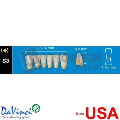 DAVINCI S3 LowerAnterior A1 (1 X 6)  Davinci 4 layers Denture Acrylic Tee 112661