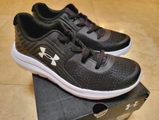 NEW Under Armour Shoes Boys sz 3 3Y BPS Outhustle 5 AL Black Running Athletic