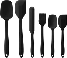 Set of 6 Kitchen Spatula Silicone Utensils Heat Resistant Rubber for Baking Cook