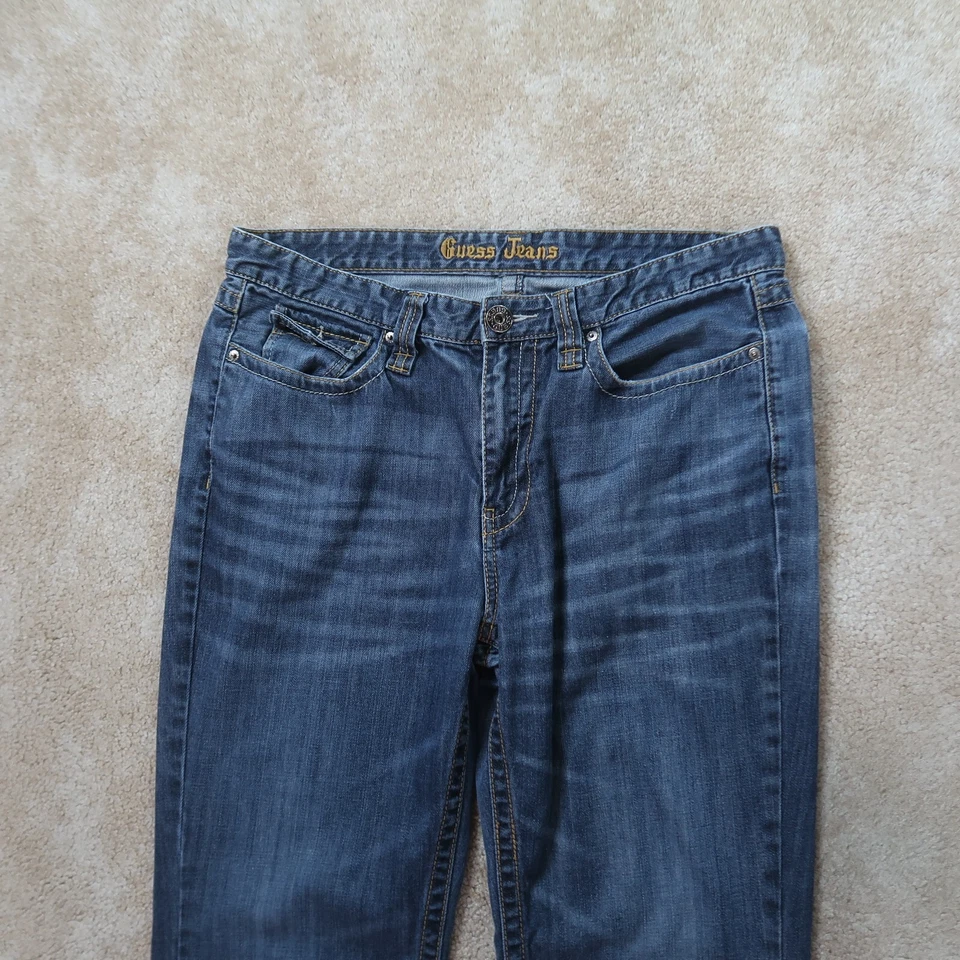 Guess Straight Leg Jeans Men’s 36x32 Blue Denim Pants Flap pockets - Image 2 of 4