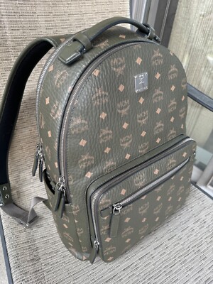 MCM Stark 40 Visetos Backpack, Sea Turtle Green, One Size