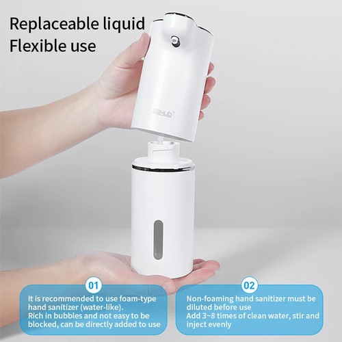 Dispensadores automáticos de jabón de espuma baño lavadora de manos inteligente con USB C... - Imagen 3 de 9