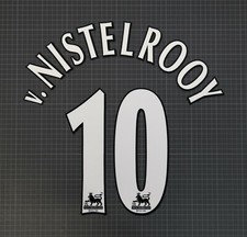 VAN NISTELROOY #10 1997-2007 Player Size Premier League White Nameset Lextra
