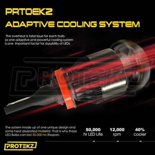 Protekz H11 LED Headlight Kit Bulbs 6K Low Beam for 2011 - 2022 Kia SORENTO - Afbeelding 4 van 12