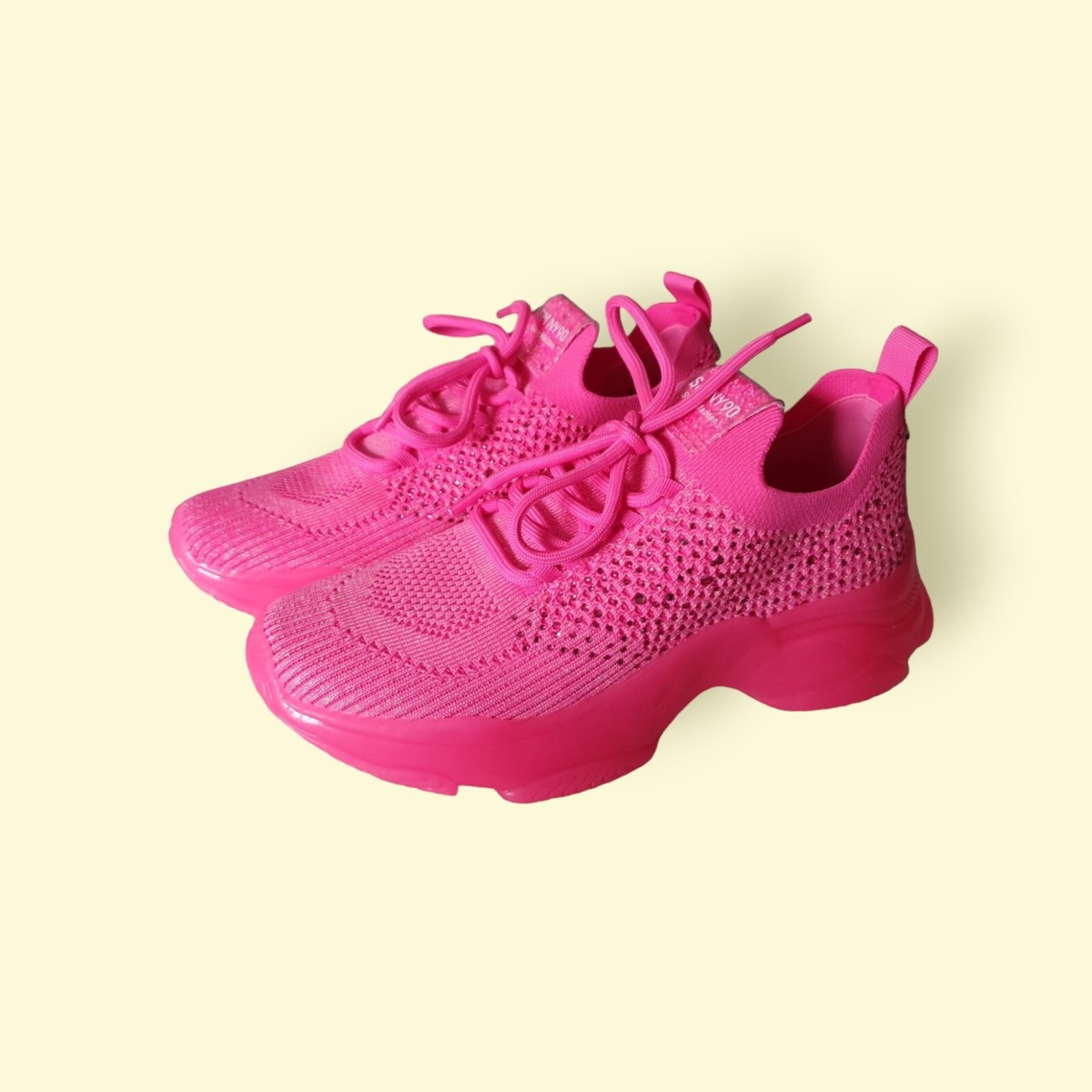 Steve MADDEN SM NY90 neon Pink Dopamine Rhinestones Sneakers