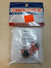 COMMON SENSE RC LIPO ALARM PN LIPOALARM-1 LOW VOLT LIPO BUZZER NEW IN PKG