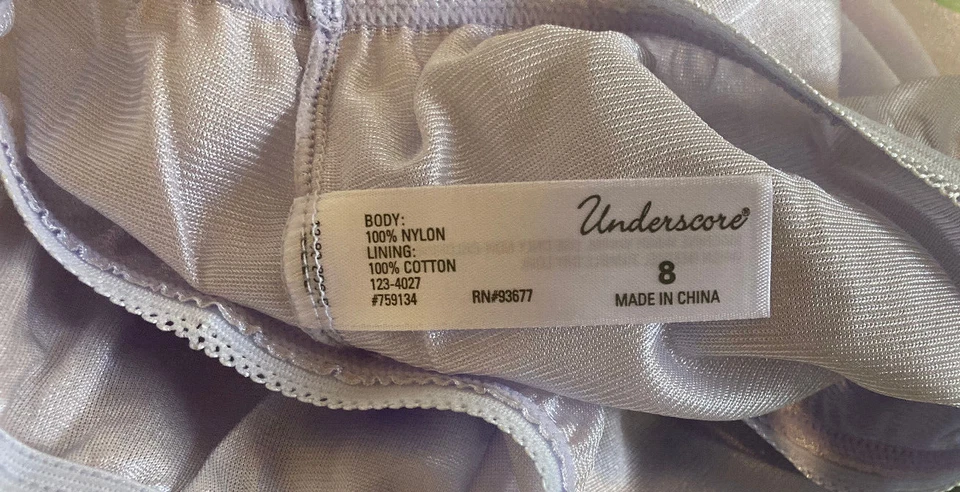 623 Underscore 8/XL Violeta Azul Semi Transparente SATINADO Calzoncillo Completo Panty #59134 Nuevo sin Etiquetas Foto 4 de 4