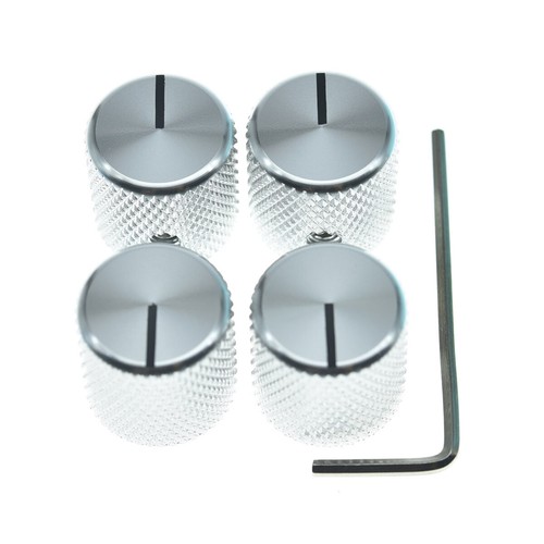 4 perillas de bajo de metal para guitarra de 1/4" perno de macetas con indicador para bajo Fender Tele/P - Imagen 4 de 31