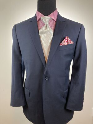 Neiman Marcus Super 120's Black 2Btn Sport Jacket 42 S / R
