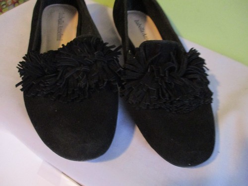 ISABELLA ANSELMI FLAT SHOES LEATHER 36 BLACK STRING FLOWER FRONT - Picture 2 of 9