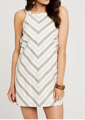 Altered State Dress/ Layla Linen Chevron Stripped Sleeveless Mini Sun Dress  Med | eBay