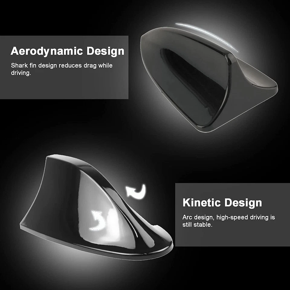 Cubierta de antena de aleta de tiburón universal para automóvil radio AM/FM antena negra EE. UU. Foto 4 de 4