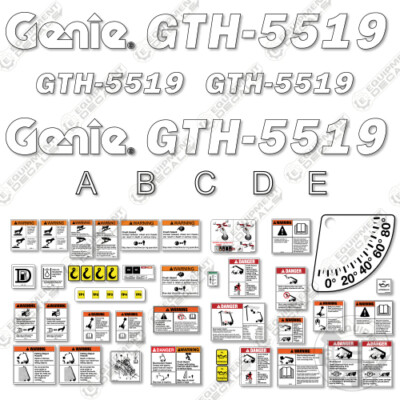 Fits Genie GTH 5519 Decal Kit Telescopic ForkLift - 7 Year 3M