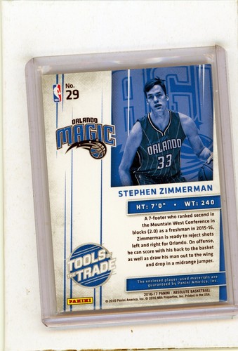 2016-17 Absolute Mem Tools/Trade Rookie Materials Trio Card #29 S Zimmerman/149 - Picture 2 of 8