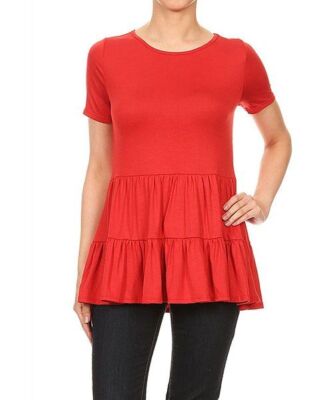 MSRP $44 Miss Kitty Couture Ginger Peplum Top Size Small NWOT