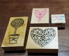 wooden rubber stamp craft scrapbooking lot supplies craft Embossing & Hero Arts