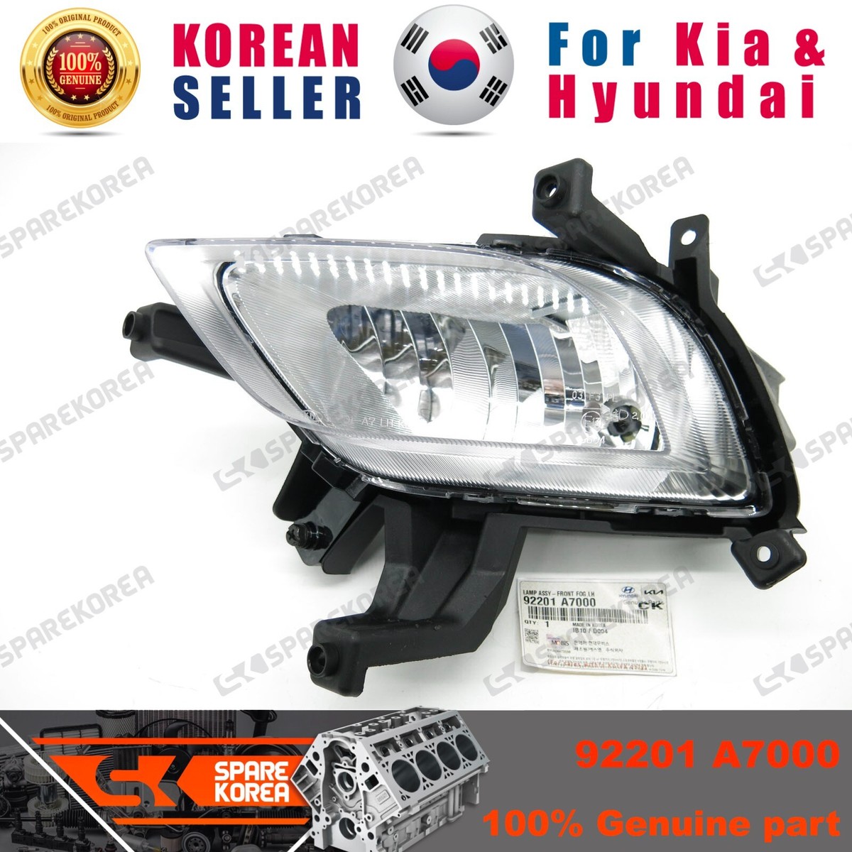 Genuine/OEM 92201A7000 LAMP ASSY-FRONT FOG,LH for Kia K3 12 | eBay