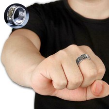 Ring Pixiu Ring Silver Plated Feng shui Mani Mantra Protection WealthVintage