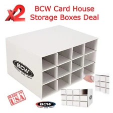 2 BCW Unique Card House Storage Display Boxes For 800 Count Boxes 18x11x15 DEAL