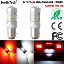 2x 1157 Red White Switchback Led Lights Brake Drl Bay15d Dual Color Led Bulb