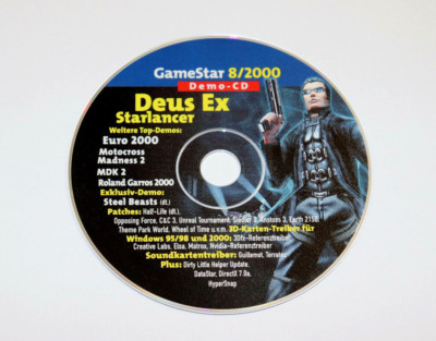 2000 Gamestar CD Demo Deus Ex Starlancer Madness 2 MDK Steel Beasts Motocross
