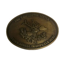 VTG NRA Whittington Center Third Annual Elk Hunt Gun Western Belt Buckle