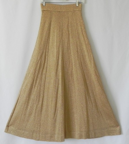 Cárdigan/Maxifalda De Colección Dorado Metálico Tejido 2 piezas Manga Larga Línea A Talla M (Se Adapta a S) - Imagen 3 de 11