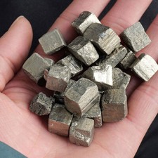 Hermosa muestra mineral gema de cristal cúbico de pirita de hierro dorado de 100 g 5-15 mm