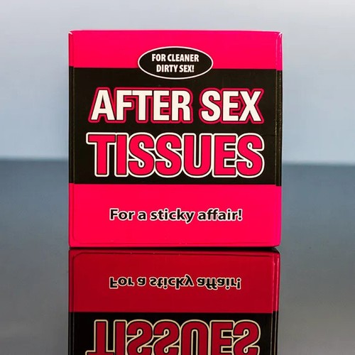 AFTER SEX TISSUES NOVELTY BOX OF WHITE TISSUES IN FUNNY AFTER SEX TISSUE BOX - Picture 3 of 3