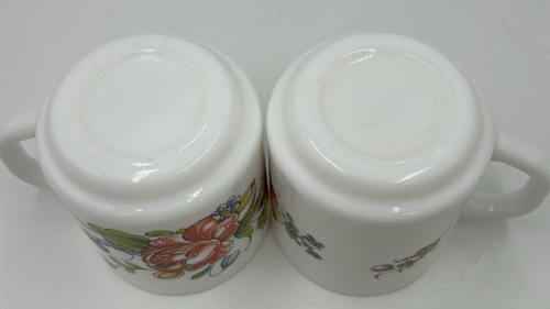3 Pcs Vtg Arcopal Provincial Milk Glass Floral France Dinner Plate & Mugs - Picture 12 of 13