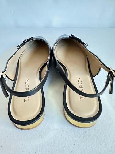 Talbots Edison Slingback Flats Polka Dot PrintGold Mirrored Low Heel Size 8M - Bild 7 von 11