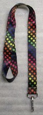 Polka Dots Multi Color LANYARD KEY CHAIN Ring Keychain ID Holder NEW
