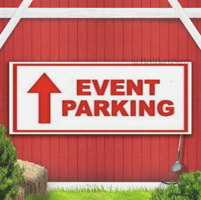EVENT PARKING STRAIGHT ARROW RED Banner Sign Road Sign with Grommets